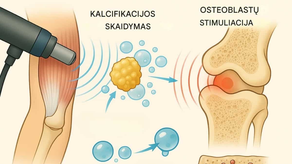 Kas Yra Terapinis Tempimas (Therapeutic Stretching)?. Iliustracija paimta iš knygos Therapeutic Stretching. Specialistas atlieka terapinį tempimą pacientei gulint ant masažo stalo.