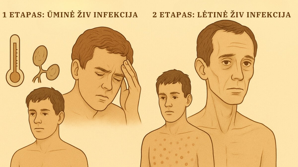 Masažas Esant Žmogaus Imunodeficito Virusinei Infekcijai. Pateikta iliustracija požymių ir simptomų sergant imunodeficito virusu.