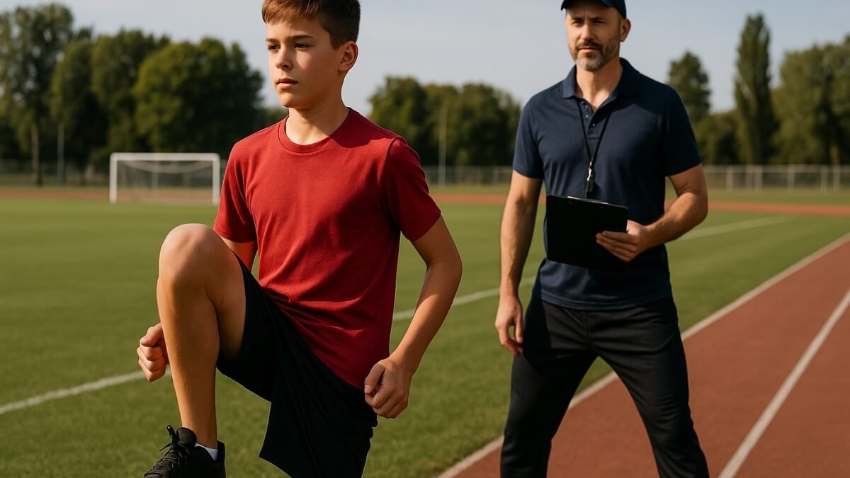 RAMP Apšilimo Sistema (RAMP Warm Up). Sportininkai atlieka dinaminius pratimus RAMP apšilimo pradžiai.