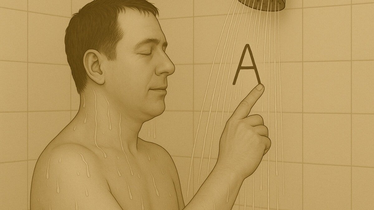 Hidroterapija Ir Masažas Esant Kaklo Sukeliamoms Traumoms. Iliustracija perteikia kaip atliekamas kaklo pratimas karštame duše.