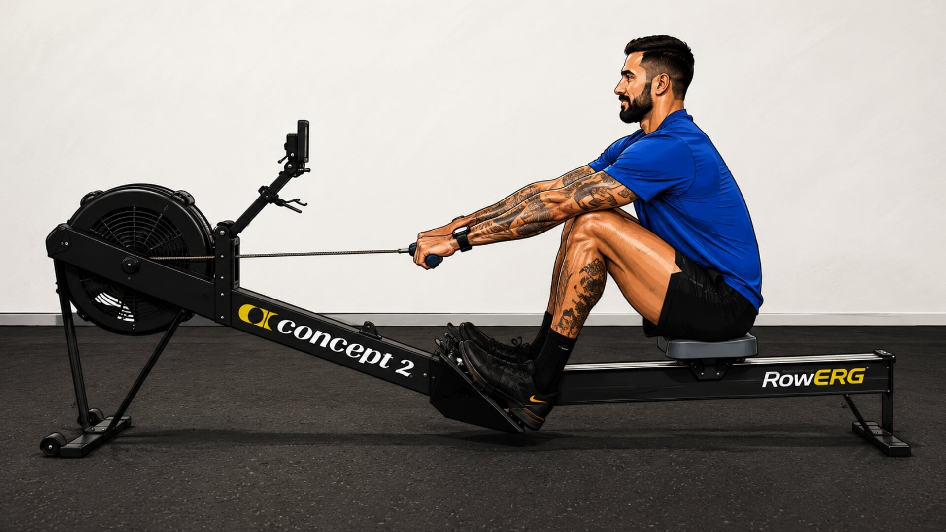 Dažniausios Irklavimo Treniruoklio Klaidos (Common Rowing Machine Mistakes) Dažniausios Irklavimo Treniruoklio Klaidos (Common Rowing Machine Mistakes). Irklavimo treniruoklio „catch“ padėtis – sportininkas pasiruošęs pradėti traukimo fazę, keliai sulenkti, rankos ištiestos į priekį, liemuo pasviręs per klubus ir pečiai priešais klubus.