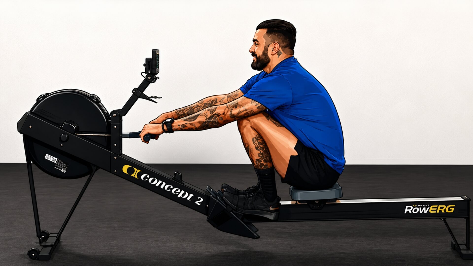 Dažniausios Irklavimo Treniruoklio Klaidos (Common Rowing Machine Mistakes) Dažniausios Irklavimo Treniruoklio Klaidos (Common Rowing Machine Mistakes). Irklavimo treniruoklio „catch“ padėtis su per dideliu susispaudimu (overcompression) – sportininko keliai pasislinkę per toli į priekį, todėl sumažėja mosto efektyvumas ir padidėja kelių apkrova.